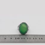 انگشتر عقیق سبز نقره مردانه طرح اخشان - Image 4