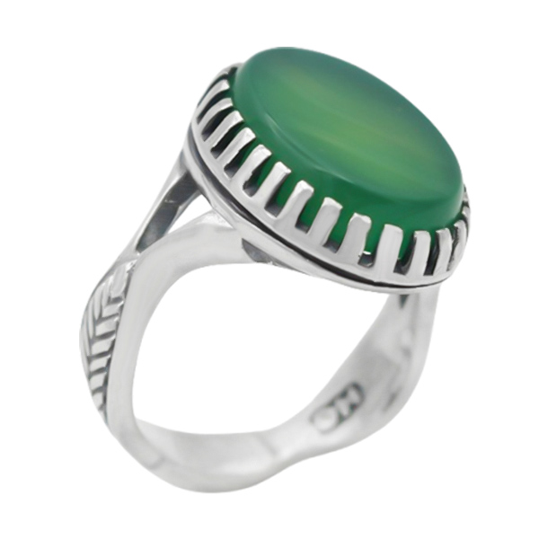 4-1-1951arj-green-agate-ring (1) انگشتر عقیق سبز زیبا