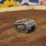 انگشتر عقیق شجر نقره مردانه طرح اهورا - Image 2