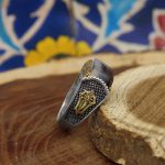 انگشتر عقیق شجر نقره مردانه طرح اهورا - Image 3