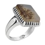 انگشتر عقیق شجر نقره مردانه طرح ایران پناه