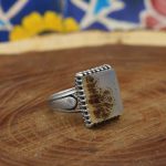 انگشتر عقیق شجر نقره مردانه طرح ایران پناه - Image 3