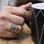 انگشتر عقیق شجر نقره مردانه طرح ایران پناه - Image 4