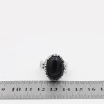 انگشتر عقیق مشکی نقره مردانه طرح جاوید - Image 5