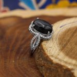 انگشتر عقیق سلیمانی نقره زنانه طرح دلارز - Image 2