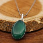 گردنبند عقیق سبز نقره دست ساز طرح لهراسب + حرز امام جواد (ع) - Image 2