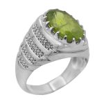 انگشتر زبرجد الماس تراش نقره مردانه طرح فرهاد