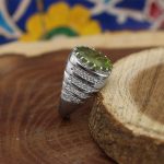 انگشتر زبرجد الماس تراش نقره مردانه طرح فرهاد - Image 2