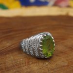 انگشتر زبرجد الماس تراش نقره مردانه طرح فرهاد - Image 3