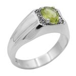 انگشتر زبرجد الماس تراش نقره مردانه دست ساز طرح آبان