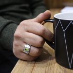 انگشتر زبرجد الماس تراش نقره مردانه طرح افشین - Image 4