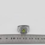 انگشتر زبرجد الماس تراش نقره مردانه طرح افشین - Image 5