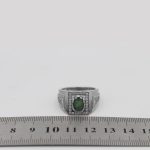 انگشتر زمرد الماس تراش نقره مردانه طرح سهراب - Image 5