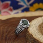 انگشتر زمرد الماس تراش نقره مردانه طرح سیامک - Image 2