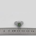 انگشتر زمرد الماس تراش نقره مردانه طرح آراز - Image 5