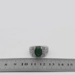 انگشتر زمرد الماس تراش نقره مردانه طرح یاسان - Image 5