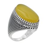 انگشتر شرف الشمس نقره مردانه طرح حامد + حکاکی