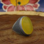 انگشتر شرف الشمس نقره مردانه طرح حامد + حکاکی - Image 2