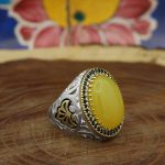 انگشتر شرف الشمس نقره مردانه طرح میثم + حکاکی - Image 2