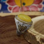 انگشتر شرف الشمس نقره مردانه طرح میثم + حکاکی - Image 3