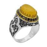 انگشتر شرف الشمس نقره مردانه طرح عماد + حکاکی