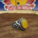 انگشتر شرف الشمس نقره مردانه طرح عماد + حکاکی - Image 3