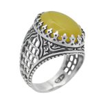 انگشتر شرف الشمس نقره مردانه طرح دخیل + حکاکی