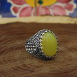 انگشتر شرف الشمس نقره مردانه طرح دخیل + حکاکی - Image 2