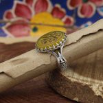 انگشتر ست شرف الشمس مردانه و زنانه نقره طرح کوثر + حکاکی - Image 3