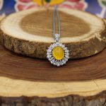 گردنبند شرف الشمس زنانه نقره طرح انسیه + حکاکی - Image 3