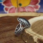 انگشتر حدید صینی نقره مردانه طرح نیزه + حکاکی‌‌‌ - Image 3