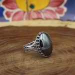 انگشتر حدید صینی نقره مردانه طرح نیزه + حکاکی‌‌‌ - Image 2