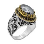 انگشتر حدید صینی نقره مردانه طرح عماد + حکاکی‌‌‌