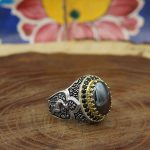 انگشتر حدید صینی نقره مردانه طرح عماد + حکاکی‌‌‌ - Image 2