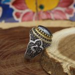 انگشتر حدید صینی نقره مردانه طرح عماد + حکاکی‌‌‌ - Image 3