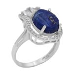 انگشتر لاجورد نقره زنانه طرح آرزو