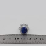 انگشتر لاجورد نقره زنانه طرح آرزو - Image 4