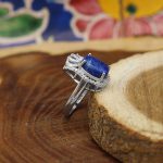 انگشتر لاجورد نقره زنانه طرح آرزو - Image 2