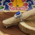 انگشتر لاجورد نقره زنانه طرح آرزو - Image 3