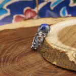 انگشتر لاجورد نقره زنانه طرح مینا - Image 2