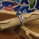 انگشتر لاجورد نقره زنانه طرح مینا - Image 3