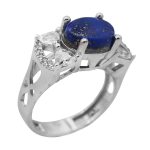 انگشتر لاجورد نقره زنانه طرح پروانه