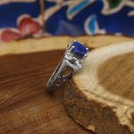 انگشتر لاجورد نقره زنانه طرح پروانه - Image 2