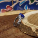 انگشتر لاجورد نقره زنانه طرح سارا - Image 2