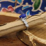 انگشتر لاجورد نقره زنانه طرح سارا - Image 3