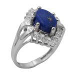 انگشتر لاجورد نقره زنانه طرح هدیه