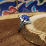 انگشتر لاجورد نقره زنانه طرح هدیه - Image 2