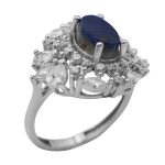 انگشتر لاجورد نقره زنانه طرح تینا