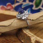 انگشتر لاجورد نقره زنانه طرح تینا - Image 2