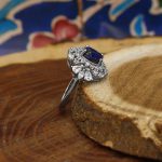 انگشتر لاجورد نقره زنانه طرح تینا - Image 3